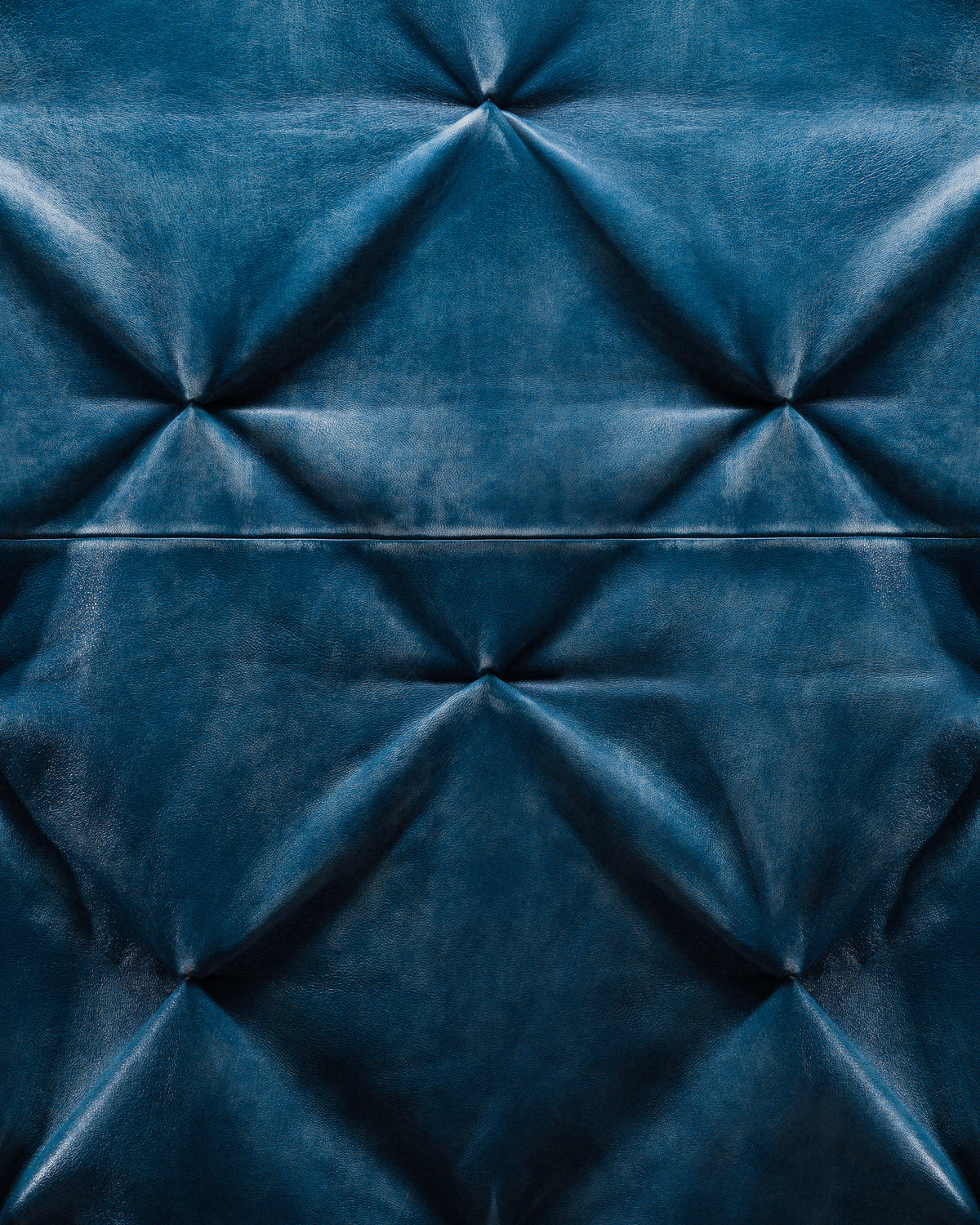 ‘CORE’ PUFFER JACKET IN WEATHERED BLUE LEATHER