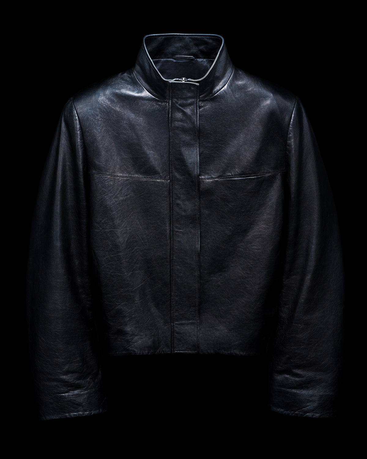 'SINGLE DART' JACKET IN BLACK LAMBSKIN