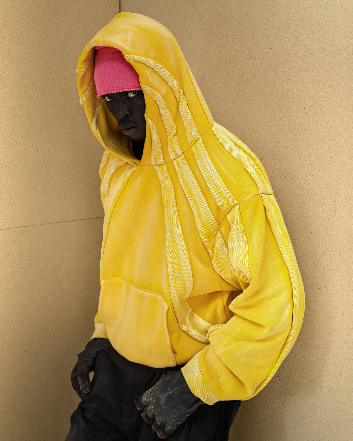 ARRAY' HEAVY PANELED HOODIE IN LEMONADE - BAD SON