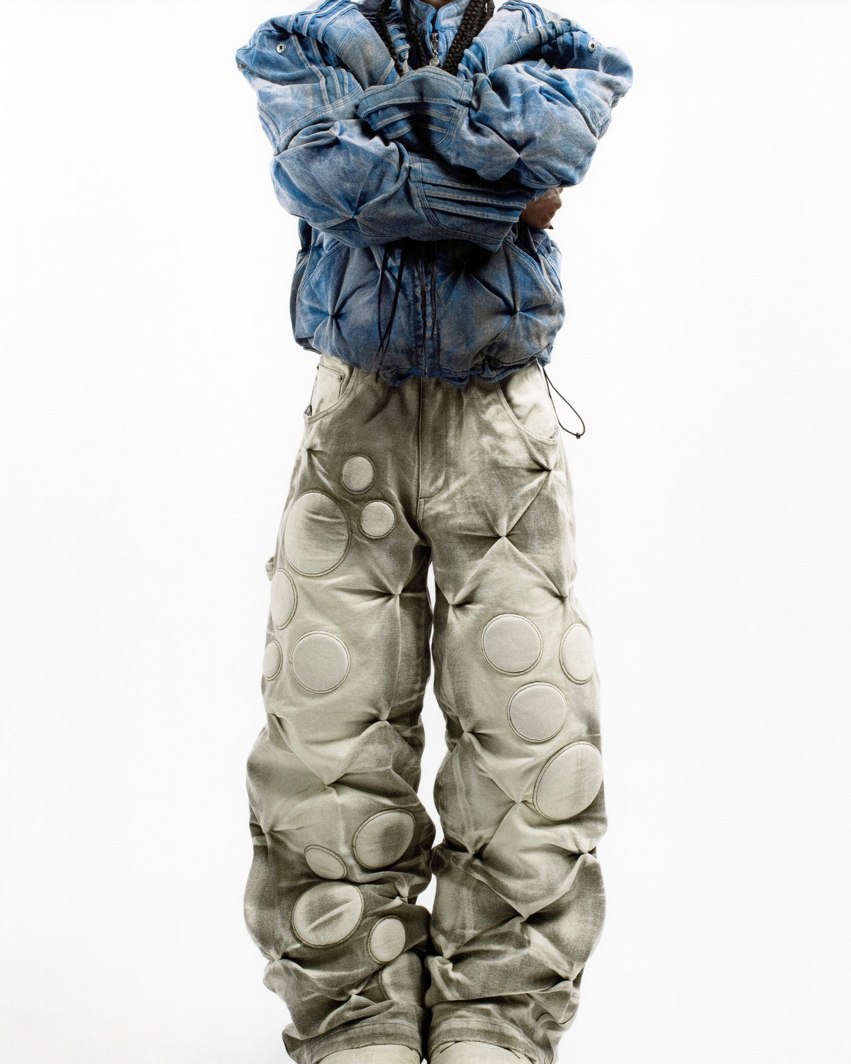 LIMESTONE ‘OXYGEN’ PADDED CANVAS PANTS