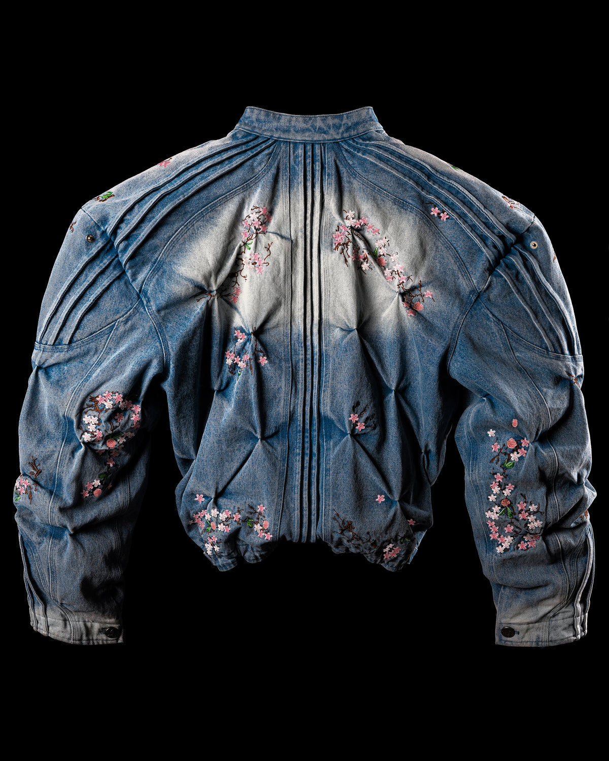 CHERRY BLOSSOM ‘OVERGROWTH’ DENIM RACER JACKET