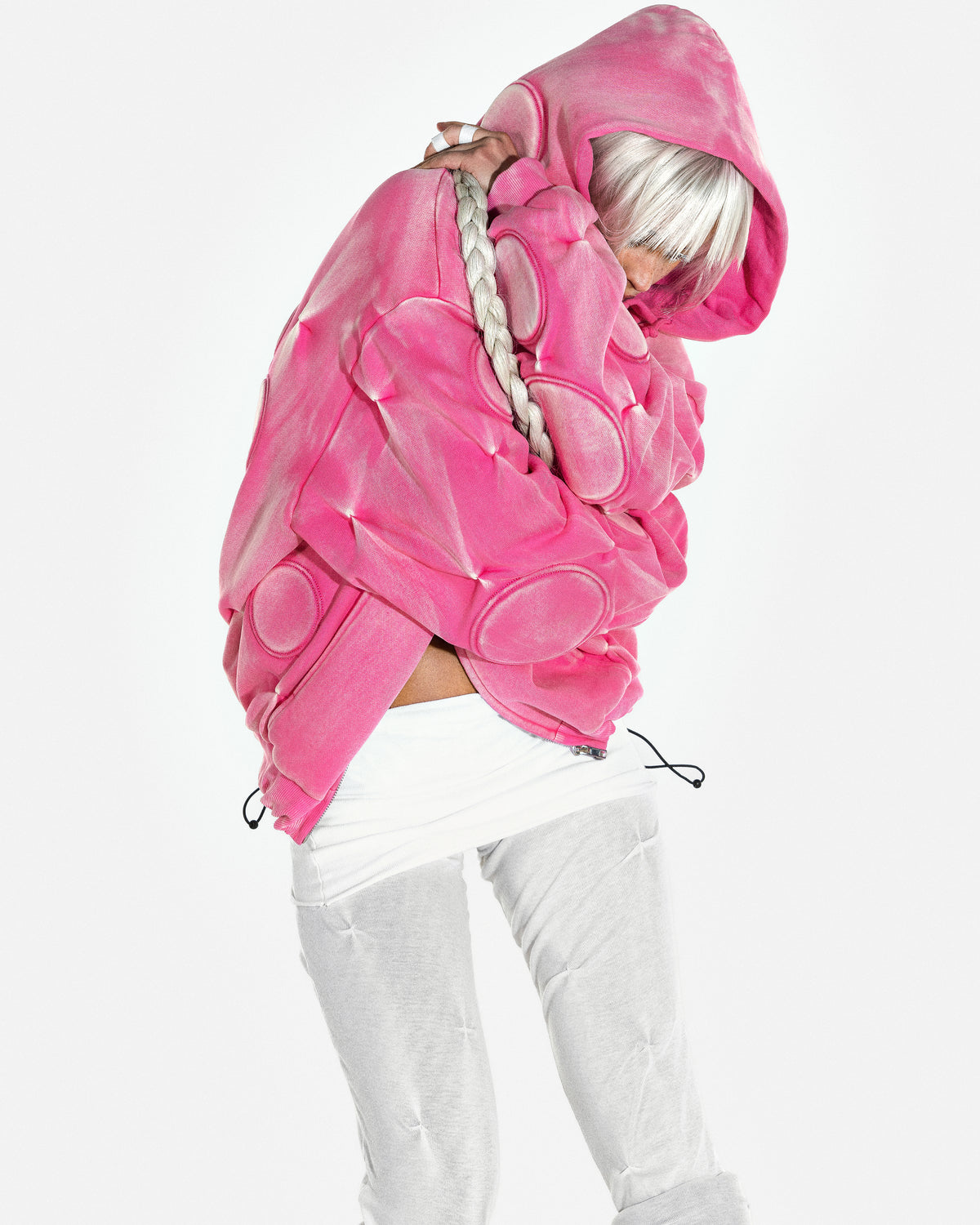BUBBLEGUM 'OXYGEN' PADDED ZIP-UP HOODIE - BAD SON