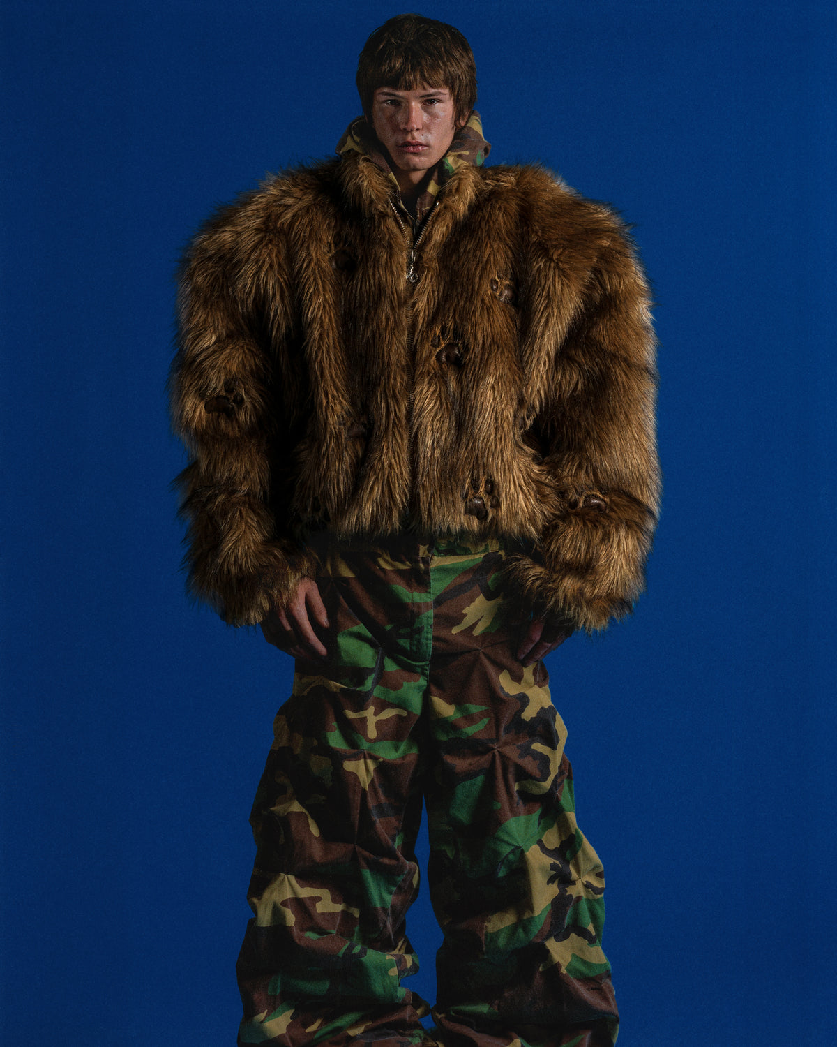 'PAW' FAUX FUR BOMBER JACKET