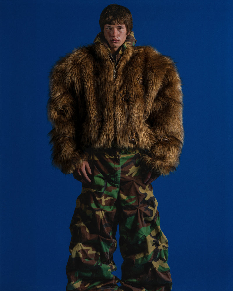 'PAW' FAUX FUR BOMBER JACKET