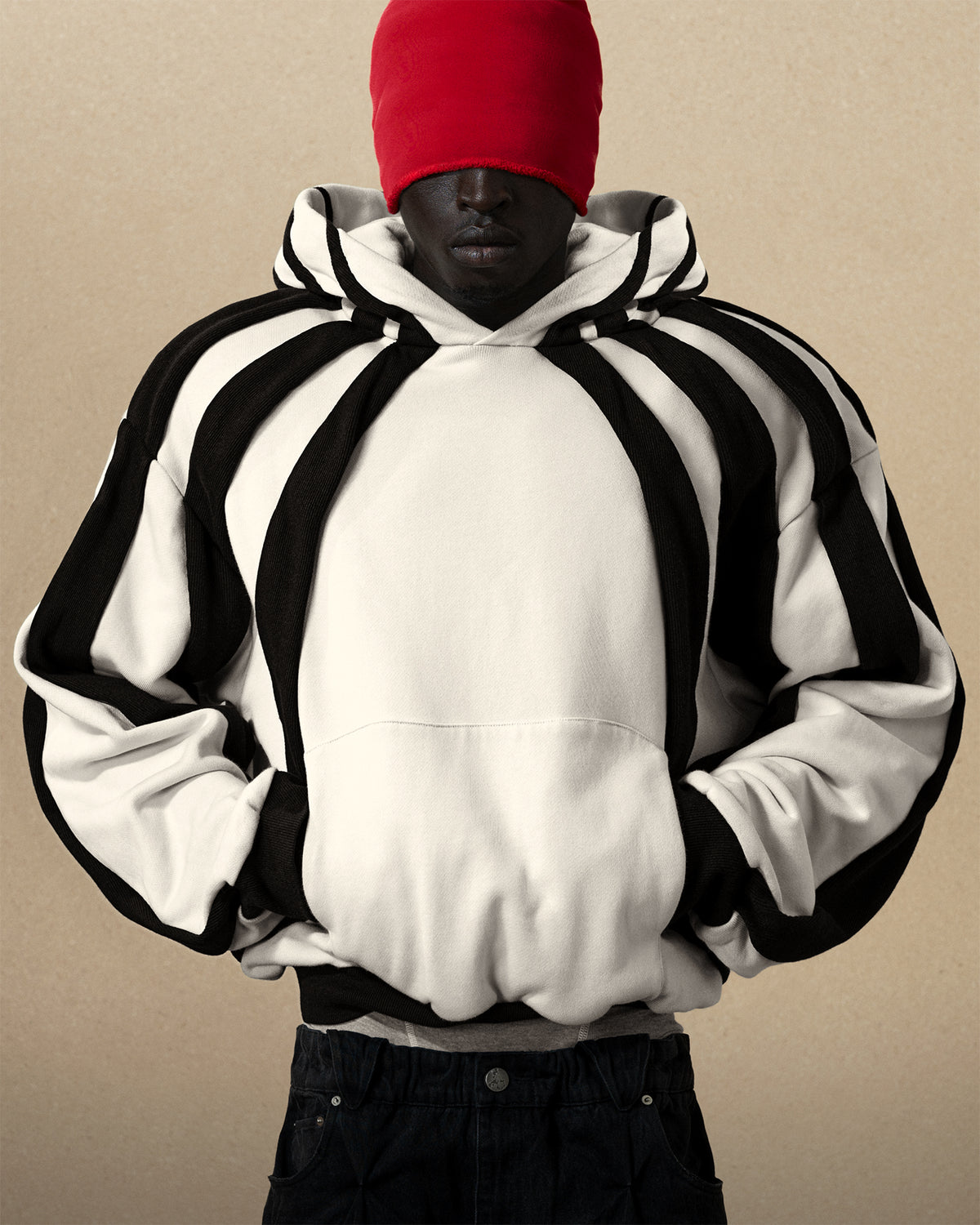 ARRAY' HEAVY PANELED HOODIE IN ORCA - BAD SON