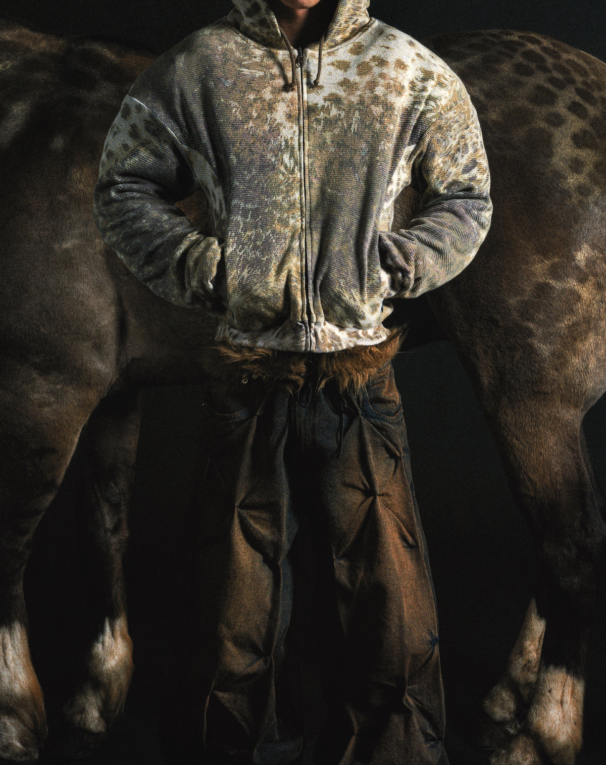 FADED 'APPALOOSA' REVERSIBLE ZIP-UP HOODIE